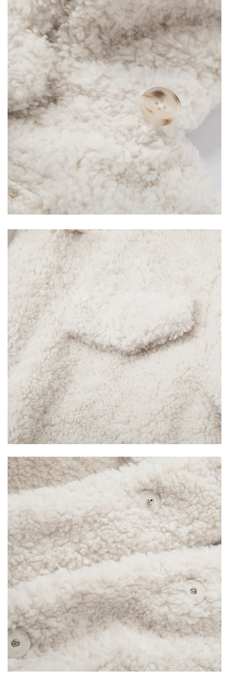 [EAM] Loose Fit Lambswool Split Big Size Warm Jacket New Stand Collar Long Sleeve Women Coat Fashion Tide Autumn Winter