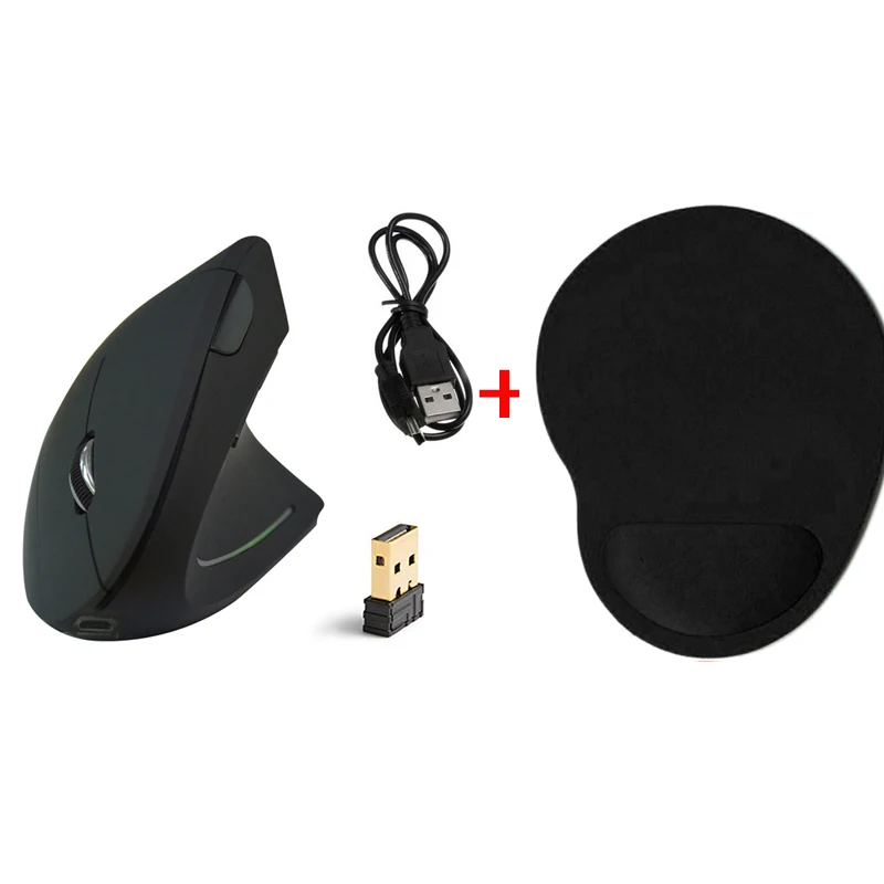 Add Mouse Pad USB оптическая Вертикальная беспроводная мышь приемник Бесшумная компьютерная мышь для ПК Overwatch ноутбука Pk logitech Xiaomi компьютерная мышь - Цвет: Add Mouse Pad