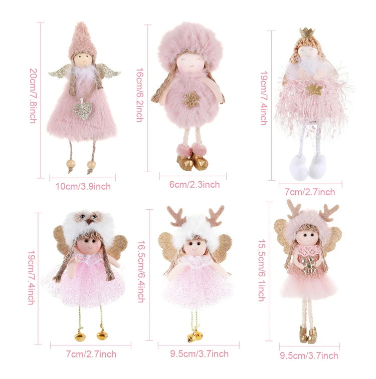 Angel Doll Christmas Ornaments Merry Christmas Decorations for Home Garland Christmas Tree Decor Navidad Xmas 2023 New Year 2024