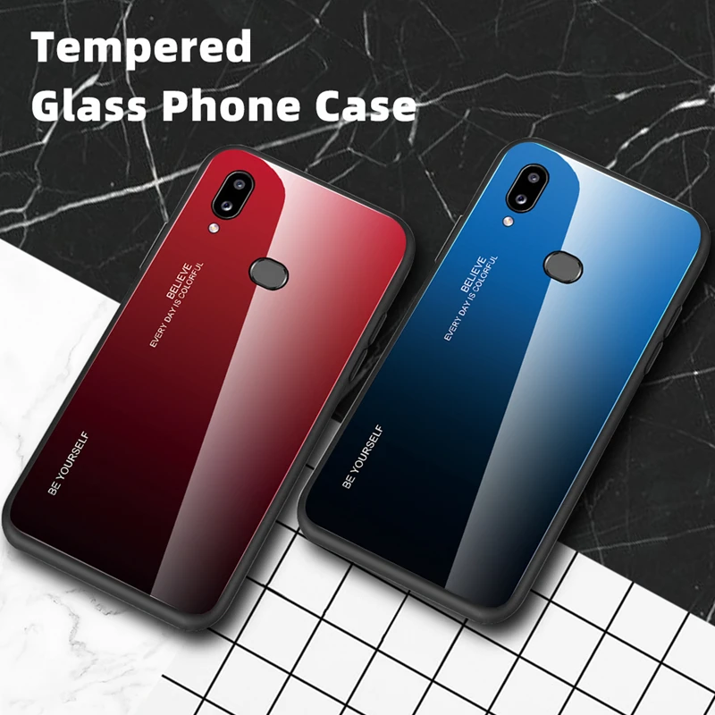 Для samsung Galaxy A90 A80 A70 A70s A60 A50 A50s A40 A30 A30s A20 A20s A10 A10s M40 M30s M20 M10 s градиент закаленное Стекло чехол