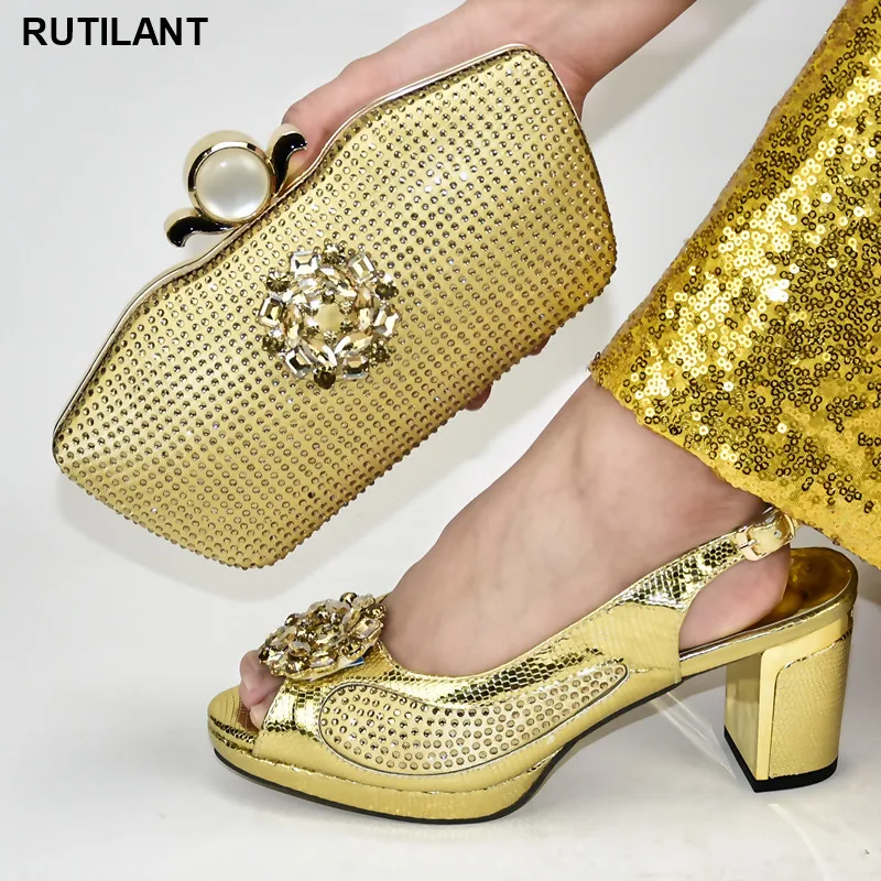 

Fashion Shoes with Matching Bags for Wedding Italy Women Shoes and Bag To Match for Parties High Quality African Wedding Shoes