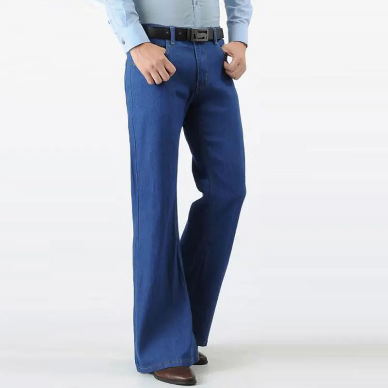 Color: Blue Black Jeans Men Fashion Retro Big Flare Pants 2020 Men's New Loose Denim Flare Pants Men's Wide Feet Slim Thin Pants Color: Blue Black Jeans Men Fashion Retro Big Flare Pants 2020 Men's New Loose Denim Flare Pants Men's Wide Feet Slim Thin Pants