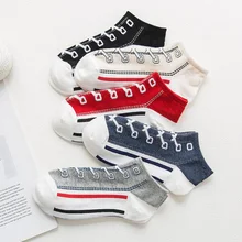 5 пар/лот; носки с узором для мужчин и женщин; хлопчатобумажные забавные носки для девочек; короткие носки в стиле Харадзюку; повседневные Мягкие носки по щиколотку; Calcetines Mujer