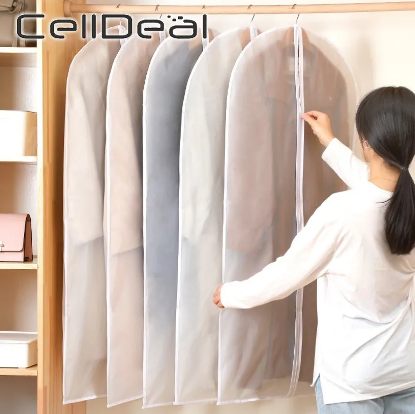 CellDeal-funda para colgar ropa, vestido, traje, abrigo, bolsa de almacenamiento, bolsa, organizador, armario, 5/10 Uds.