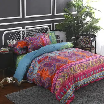 

2020 Hot Bohemian Style Comforter Bedding Set Printing Bed Set Cover Queen King Textile Home Pillow Sets Duvet Cases Quilt Cover