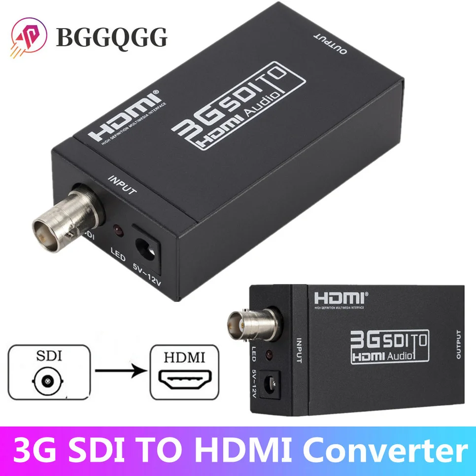 BGGQGG Mini HD 3G SDI to HDMI Converter Adapter Support HD-SDI / 3G-SDI Signals Showing on Display Free Shipping | Электроника