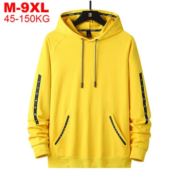 Big Size 9xl 150kg Men Hoodies Sweatshirt Casual Hooded Pullover Mens Hip Hop Streetwear Sweatshirt Oversized