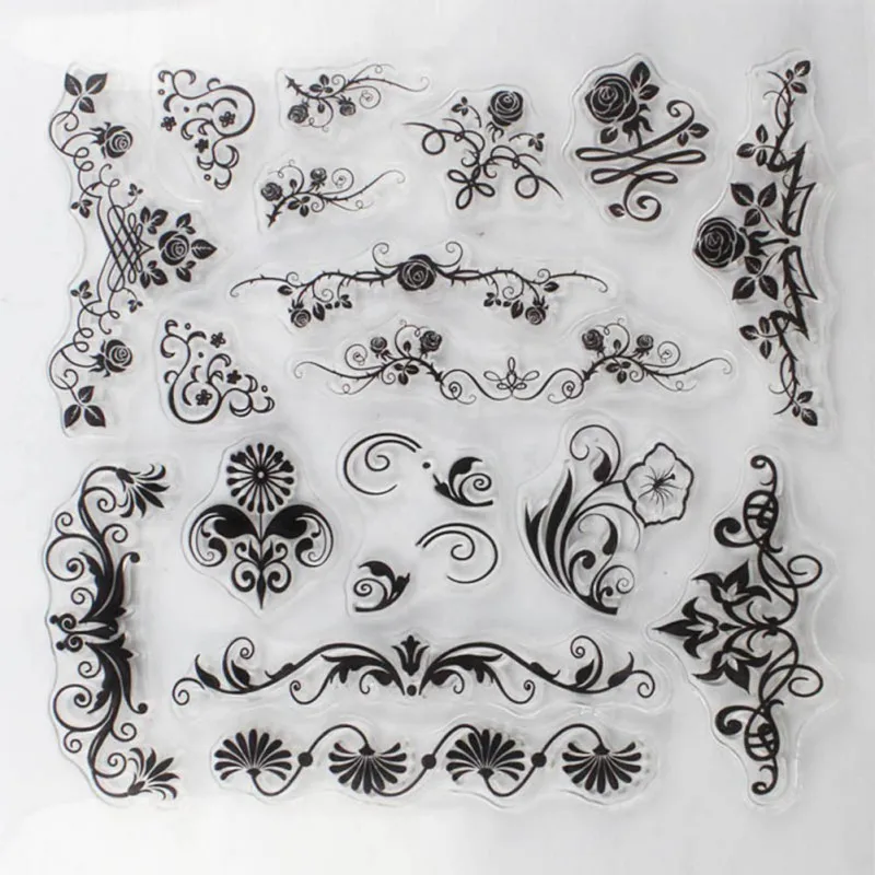 

New Transparent Stamp Flower Vine DIY Scrapbooking 1 Sheet Silicone TrCard Making Christmas Decoration Supplies One Sheet df02
