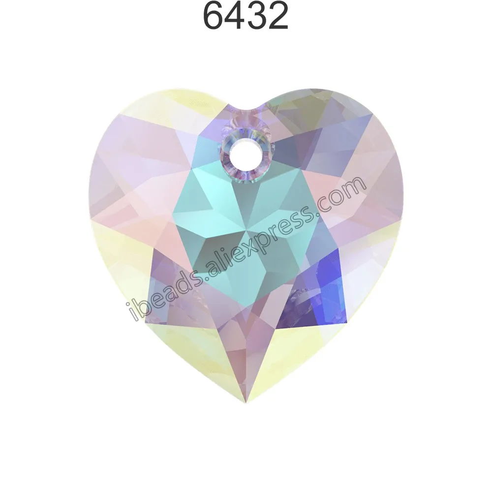Новинка(1 шт.) Кристалл от Swarovski 6432 кулон в форме сердца Свободные Стразы, Шарм для изготовления ожерелья своими руками - Color: Crystal 001 AB