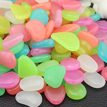 

New 50Pcs Artificial Color Luminous Stone Fluorescent Stone Shiny Stone Full English Bag Packaging Fish Tank Landscaping