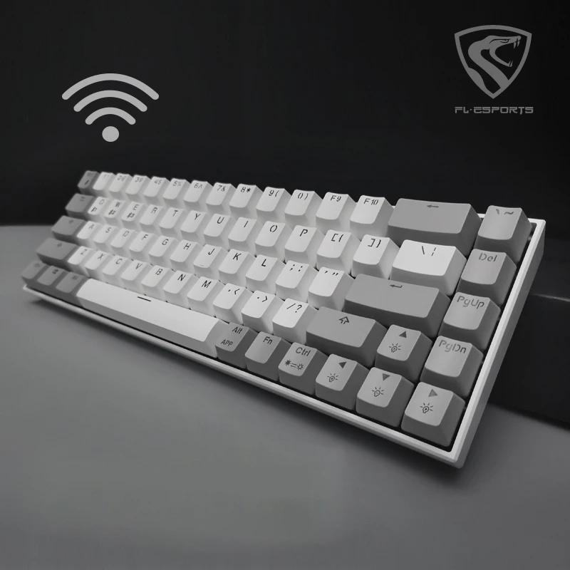 

FL ESPORTS 68keys hot swap socket game mechanical keyboard with blue backlight Wired USB Ergonomic keyboard For PC laptop