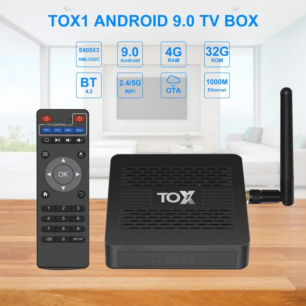 2020 TOX1 Neo ТВ Box Amlogic S905X3 Android 9 0 коробка 4 Гб оперативной памяти 32 встроенной чистая 2 г