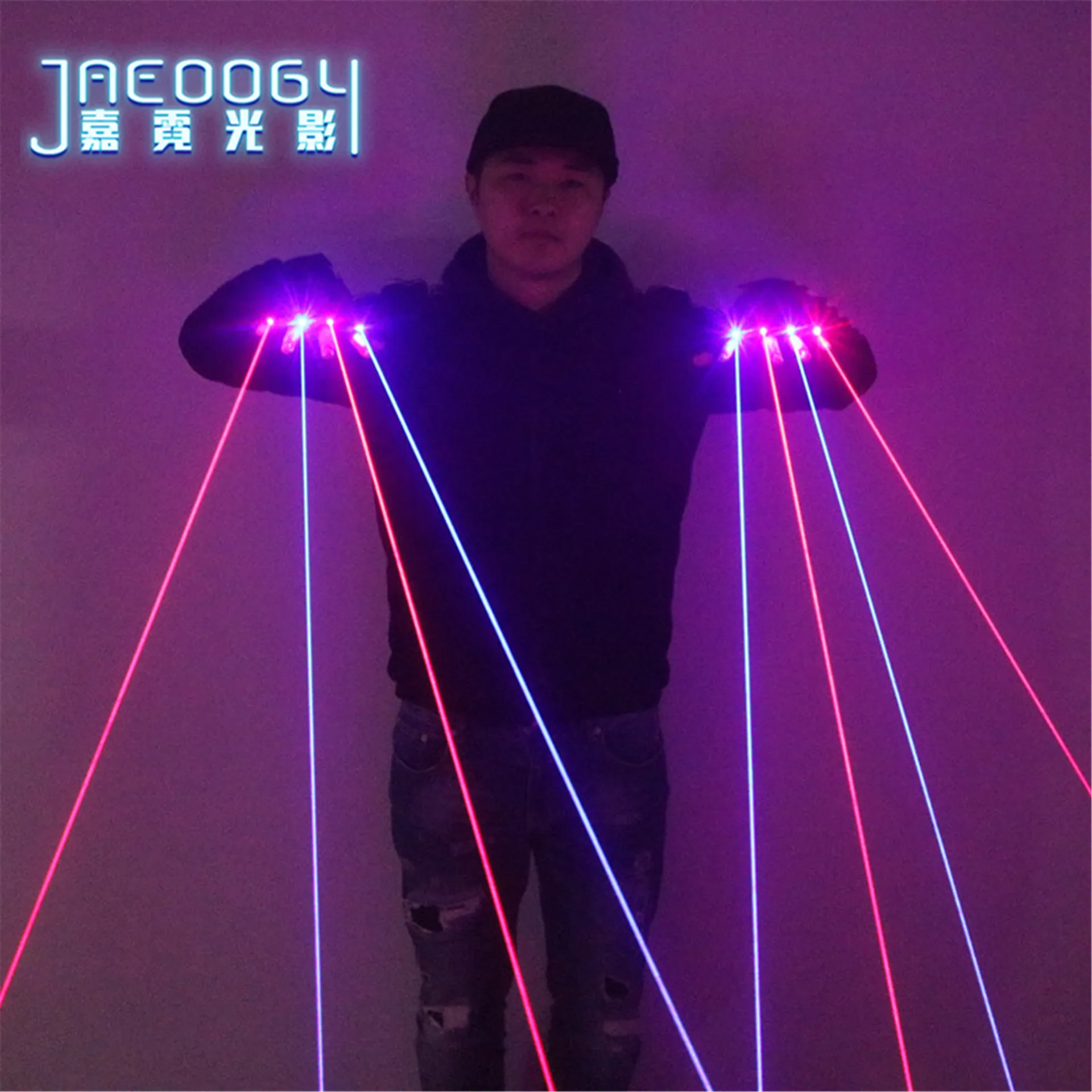 Blue Red Laser Finger Gloves Robot Luminous Clothing Accessories On