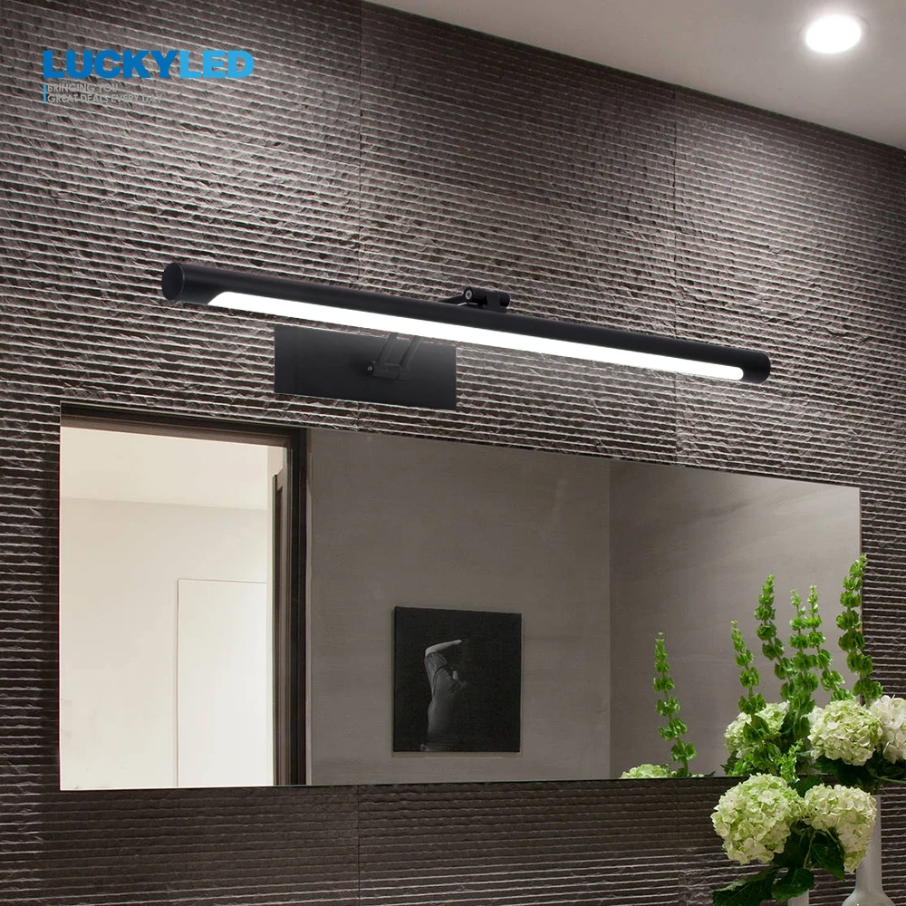 LUCKYLED Modern Led Mirror Light  8W 12W AC90-260V Wall Mounted Industrial Wall Lamp Bathroom Light Waterproof Stainless Steel 1