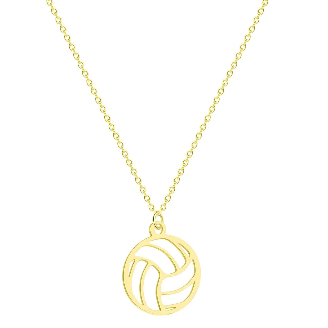 Cxwind модный волейбол ожерелье ювелирный плеер Любовь цепь спортивные шариковые Подвески ожерелье s подарок из нержавеющей стали ожерелье - Окраска металла: CX-PA649-G