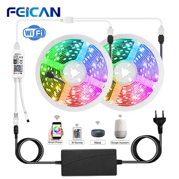 

WiFi LED Strip 10M 5050 RGB LED Strip Backlight Waterproof Remote Control LED Light RGB Strip 12V Music Sync