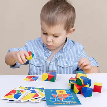 

Kids Wooden Building Block Multicolor Space Thinking Multifunctional Practical Attractive Interesting Educational Cube Toy Gift