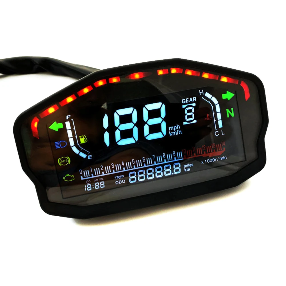 

Motorcycle LCD Digital Speedometer Odometer Backlight Durable for 2 4 Cylinder WWO66
