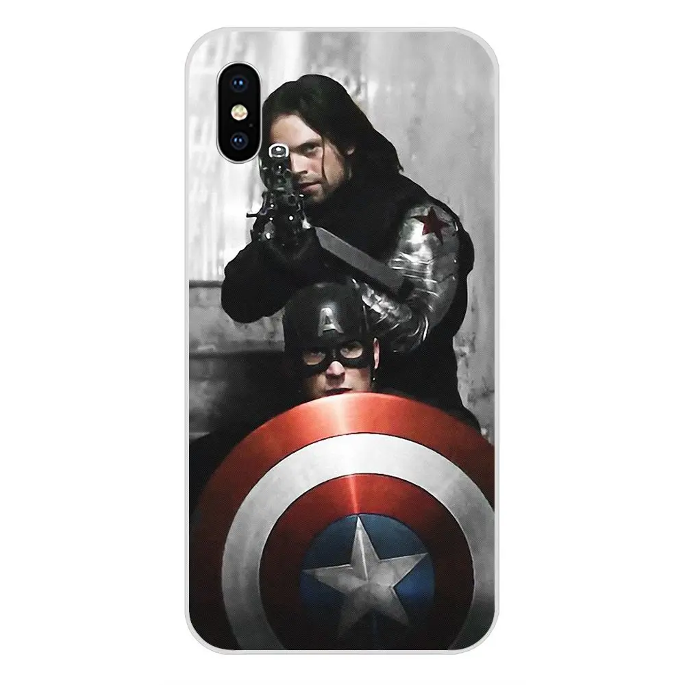 Капитан Америка Civil War Зимний Солдат Bucky для samsung Galaxy Note 5 8 9 S3 S4 S5 S6 S7 S8 S9 S10 5G mini Edge Plus Lite TPU - Цвет: as picture