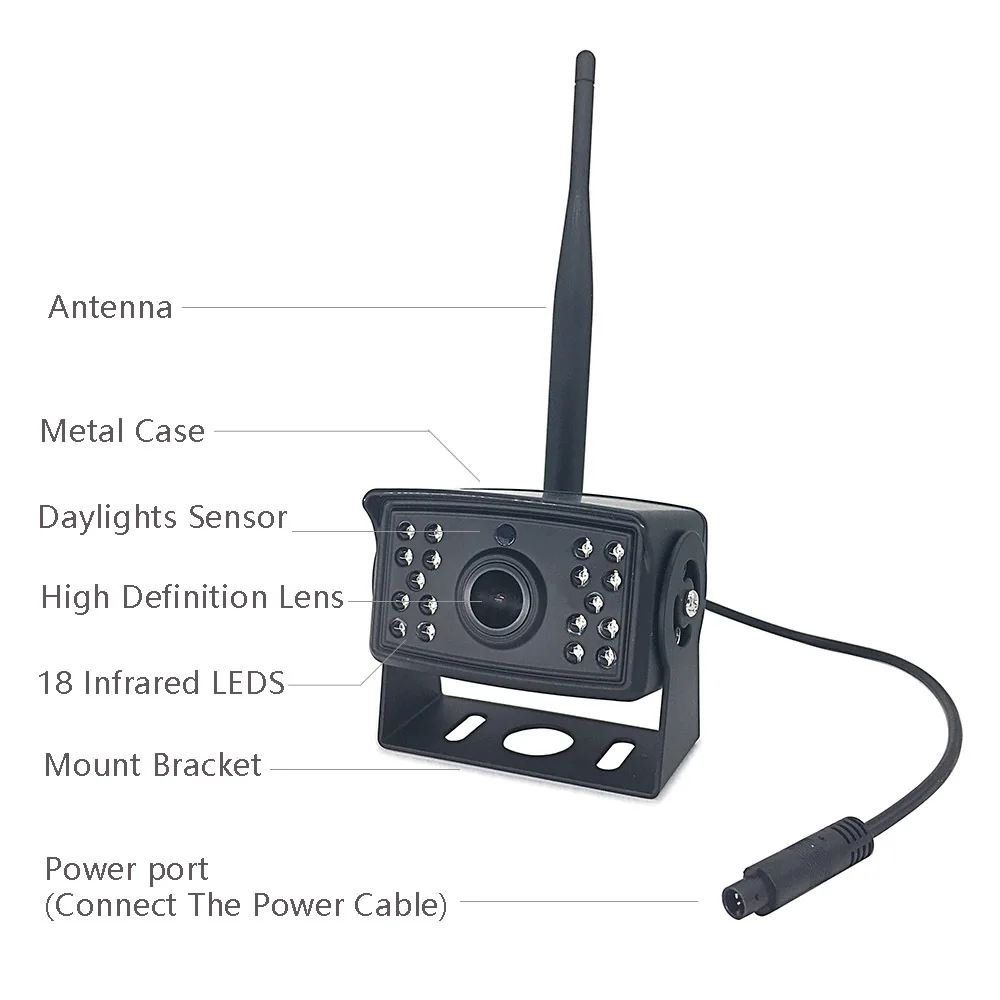 HD 720P беспроводная wifi резервная камера для грузовика RV Кемпер трейлер wifi камера заднего вида ночного видения IP67 водонепроницаемая для ios Andriod - Название цвета: Черный