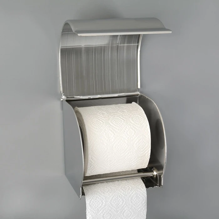 Porte-rouleau wc sans manchon 12 × 12.5 cm, miroir chromé pour salle de bain ► Photo 2/5