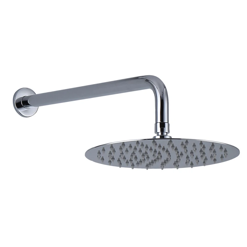 Wall Mounted Top Overhead Shower Set Stainless Steel 8/10/11 Inch with Shower Arm Round Chrome Matt Black Gold