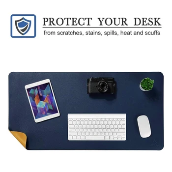 

VODOOL Gamer Computer Laptop Desktops Accessaries Double-Sided PU Leather Mouse Pad Desk Keyboard Mat for Notebook Laptop Gamer