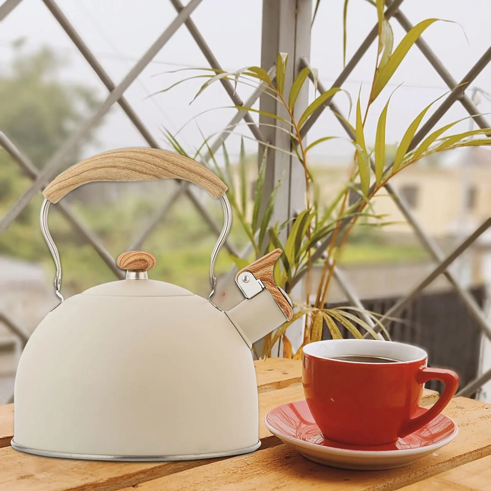 2.5L Stainless Steel Whistling Tea Kettle Food Grade Tea Pot for Make Boil Water Compatible with Gas Stoves Induction Cooker