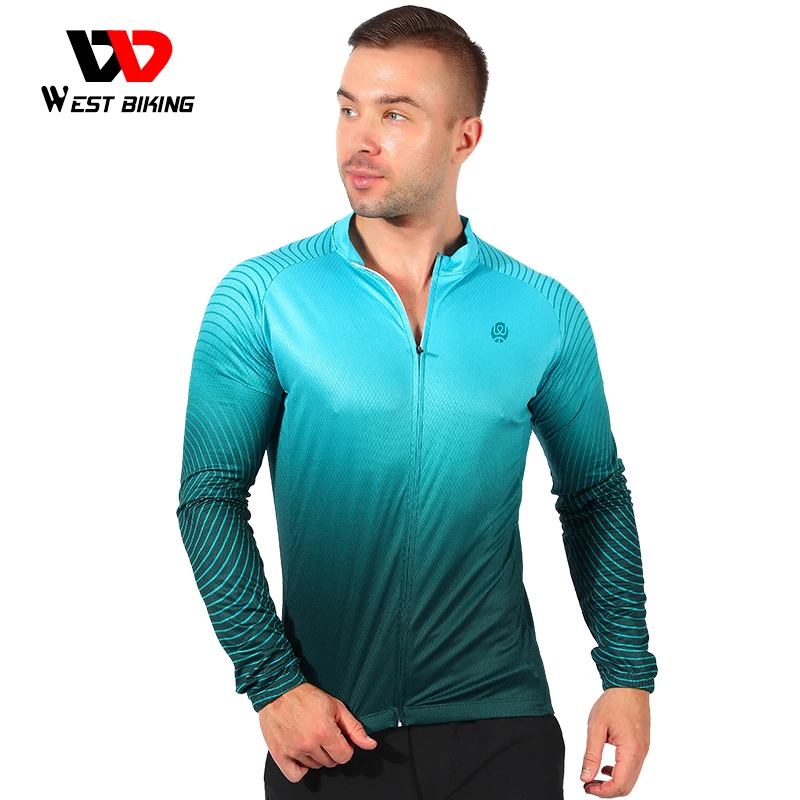 WEST BIKING Cycling Jersey Long Sleeve Team Racing Bike Clothing Comfortable Men Shirt Fitness Running Sport Bicycle Jersey cycling jersey