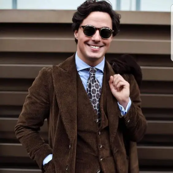 TPSAADE abito da uomo in velluto a coste marrone Casual Business Blazer  formale su misura stile Safari lavoro Street Wear abiti uomo 3 pezzi|Suits|  - AliExpress