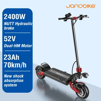 

Janobike 52V 23Ah Electric Scooter Dual Motors 2400W 70km/h E-Scooter Dual NUTT Hydraulic Brake Scooter All Aluminum Alloy