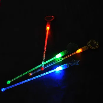 

Kitchen Dining Barware Bar Tools 23 Cm LED Light Round Head Cocktail Picks 4 Pcs /lot