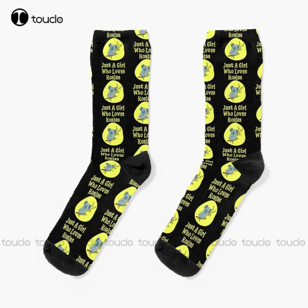 

New Just A Girl Who Loves Koalas Socks Yellow Socks Personalized Custom Unisex Adult Socks Teen Socks Halloween Christmas Gift