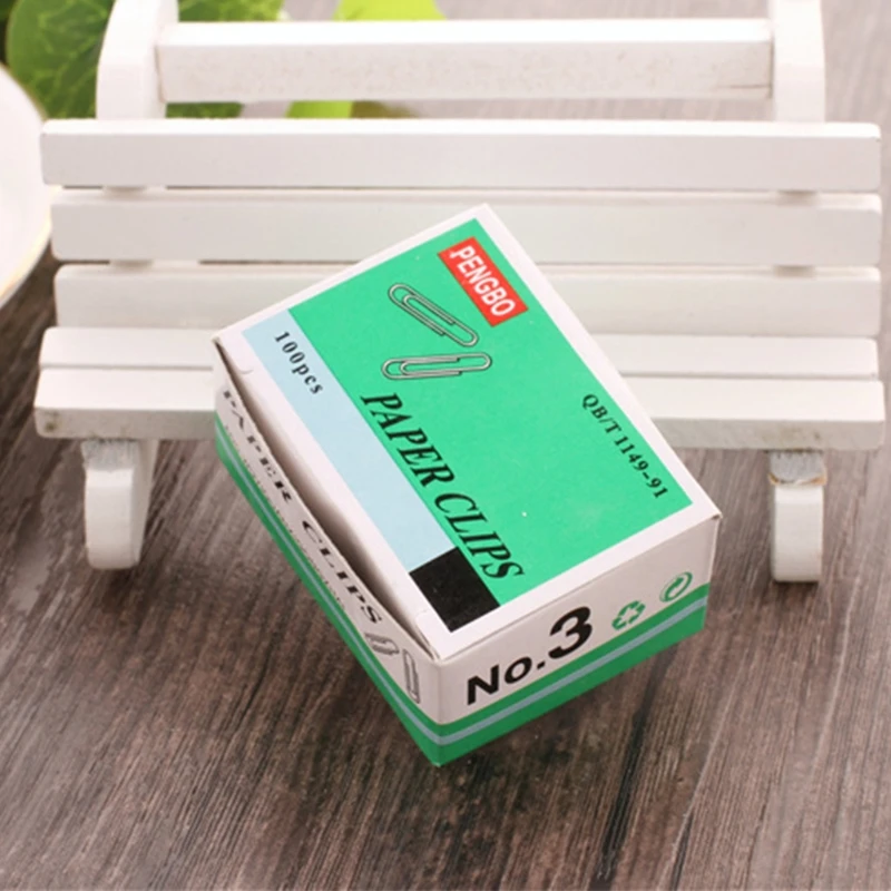 

1 Set 75-85Pcs New Office Plain Steel Paper Clips 29mm Paperclips Metal Silver