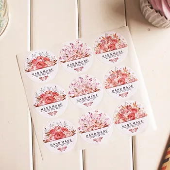 

54pcs/lot(6 Sheets) Fairy Colorful Round Flowers Butterfly Just For You Hand Made Flower Design Sticker Labels Stationery Sticke
