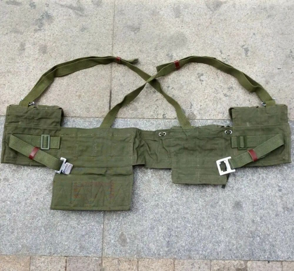 SURPLUS ORIGINAL VIETNAM WAR CHINESE TYPE 63 POUCH CHEST-RIG BANDOLIER MAG AMMO POUCH- World military Store
