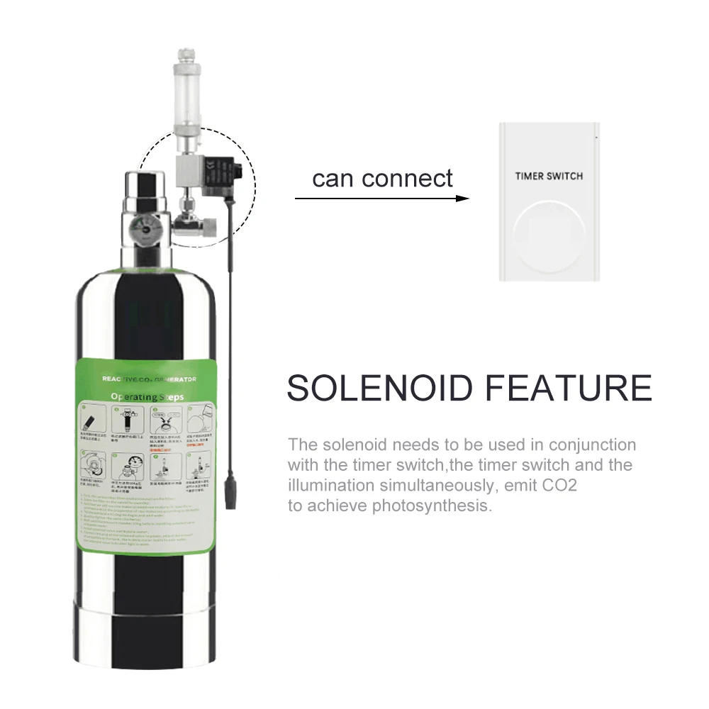 水族館用プロフェッショナルco2ジェネレーターシステムキット,電磁弁