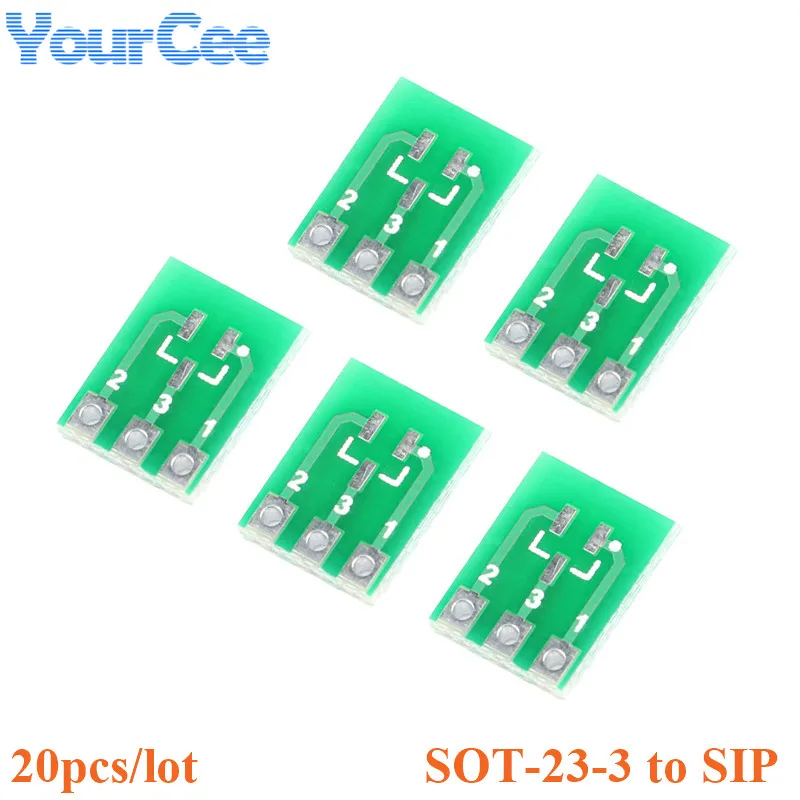 20 шт. Двусторонняя SMD SOT23-3 для DIP SIP3 адаптер печатной платы DIY конвертер пластина