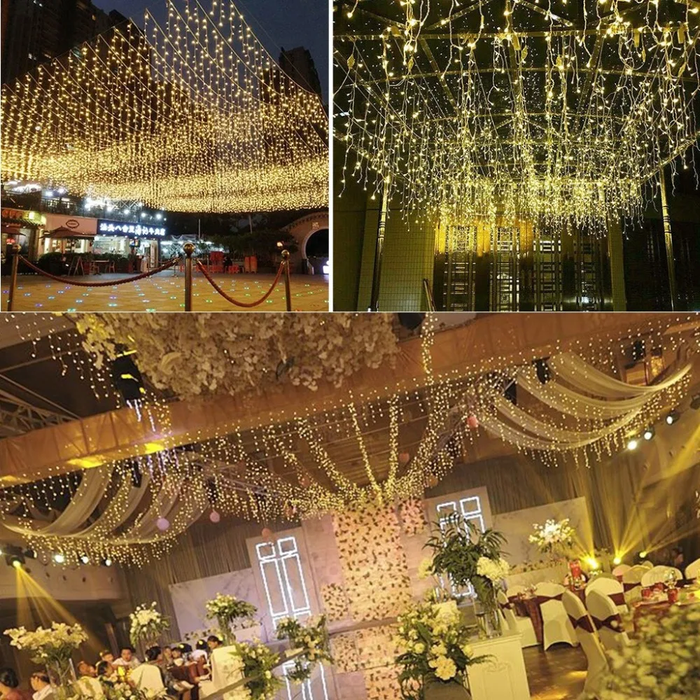 Christmas garland New Year`s garland 5x0.8M 216pcs led lights curtain lights string ice lights luces para botellas 30N13 (12)