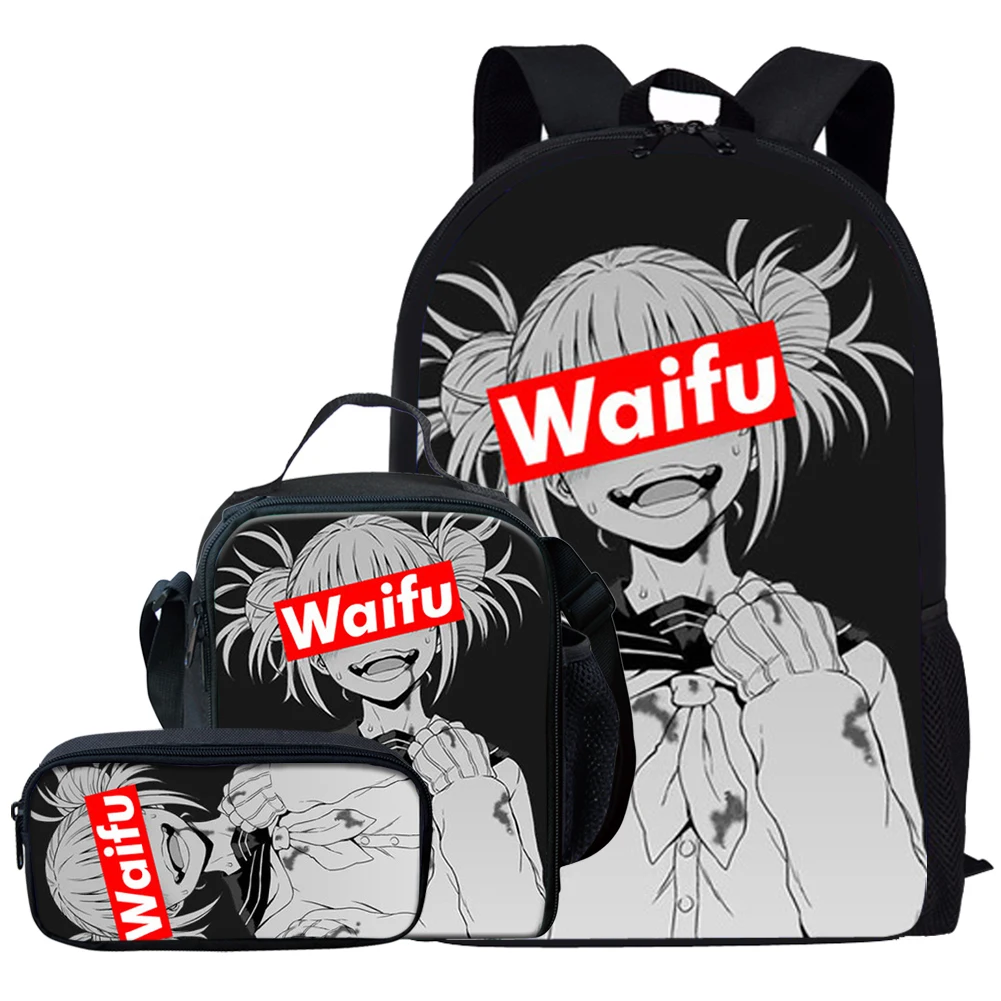 Милые школьные рюкзаки Sugoi Senpai Waifu с аниме-наклейками для девочек-подростков
