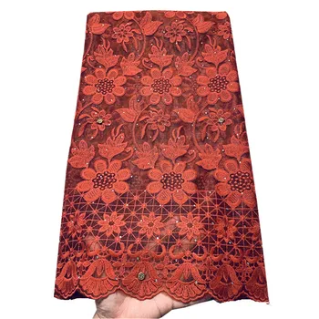 

2020 high quality 5yards piece lace trim african lace fabric materials for women dress tulle lace flower french mesh wholesale