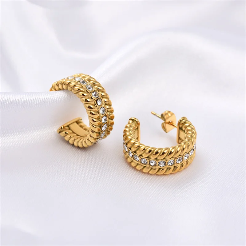 2021 популярные горячие продажи новые стильные серьги из нержавеющей стали типа C