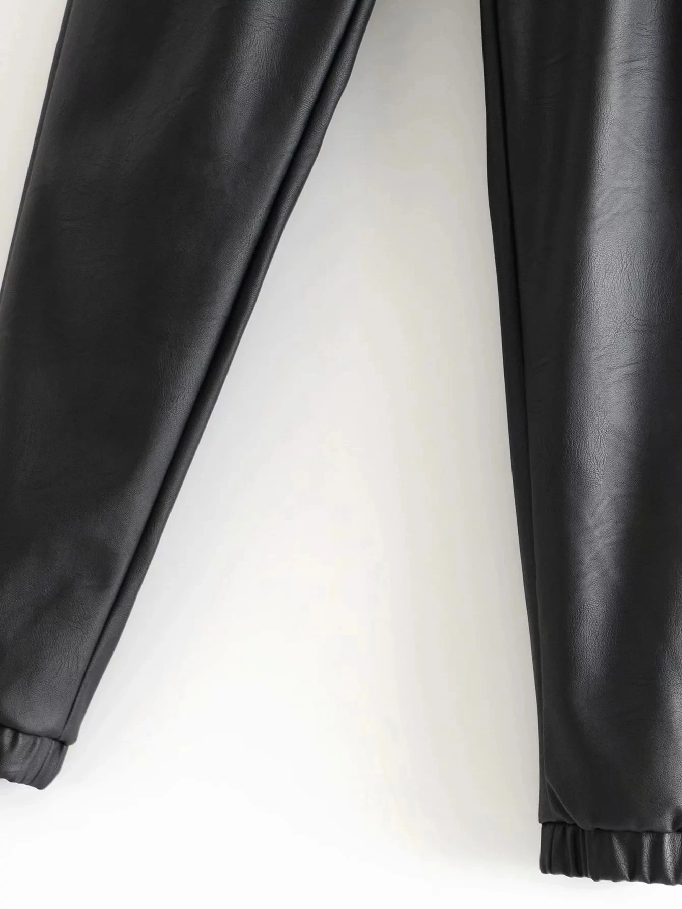 Осенне-зимние брюки с высокой талией женские черные брюки из искусственной кожи Уличная Повседневная Длинные брюки джоггеры женские черные шаровары