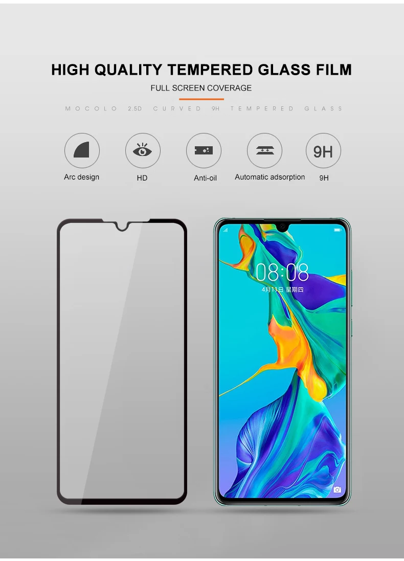 Для huawei P30 защитная пленка Mocolo изогнутая 3D 9H P30 Lite Nova 4e пленка для huawei P30 Pro защита экрана из закаленного стекла