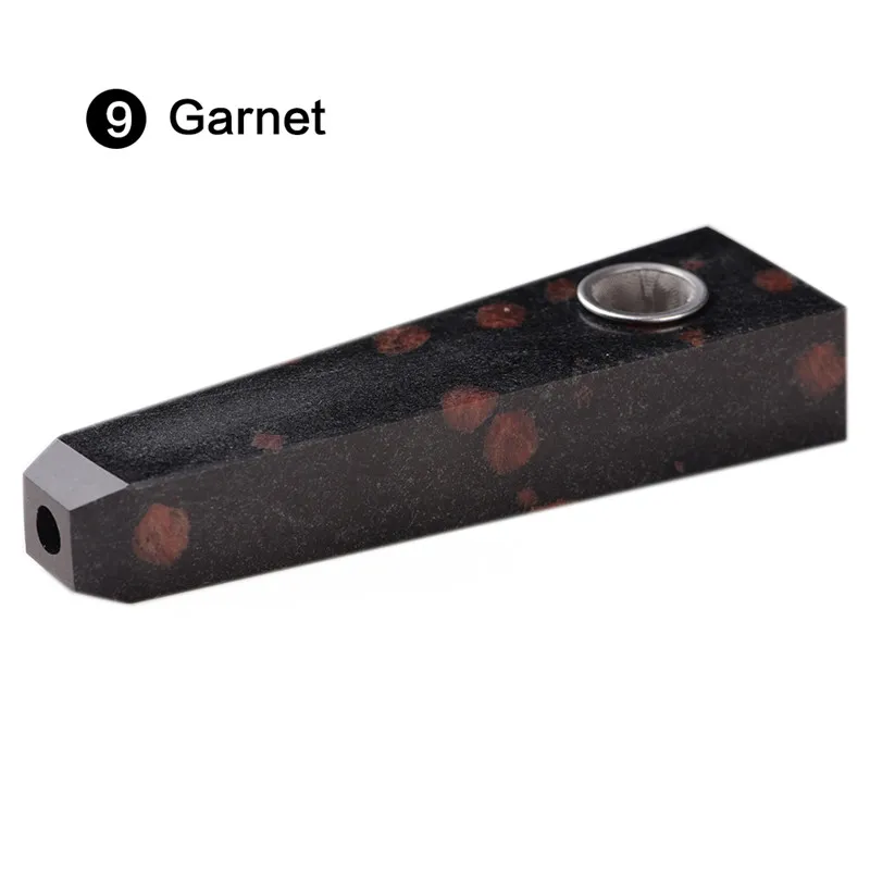Runyangshi натуральный хрусталь камень smokey труба с плоской головкой кристаллическая трубка курительная табачная трубка точка мундштук для сигареты - Цвет: Garnet