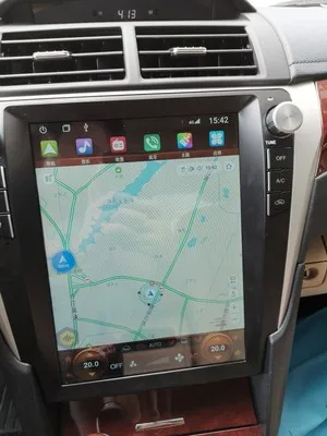 Discount Tesla style Android 9.0 car GPS navigation for Toyota Camry 2012-2016 Auto Radio Stereo Head Unit Tape Recorder Vertical Screen 1