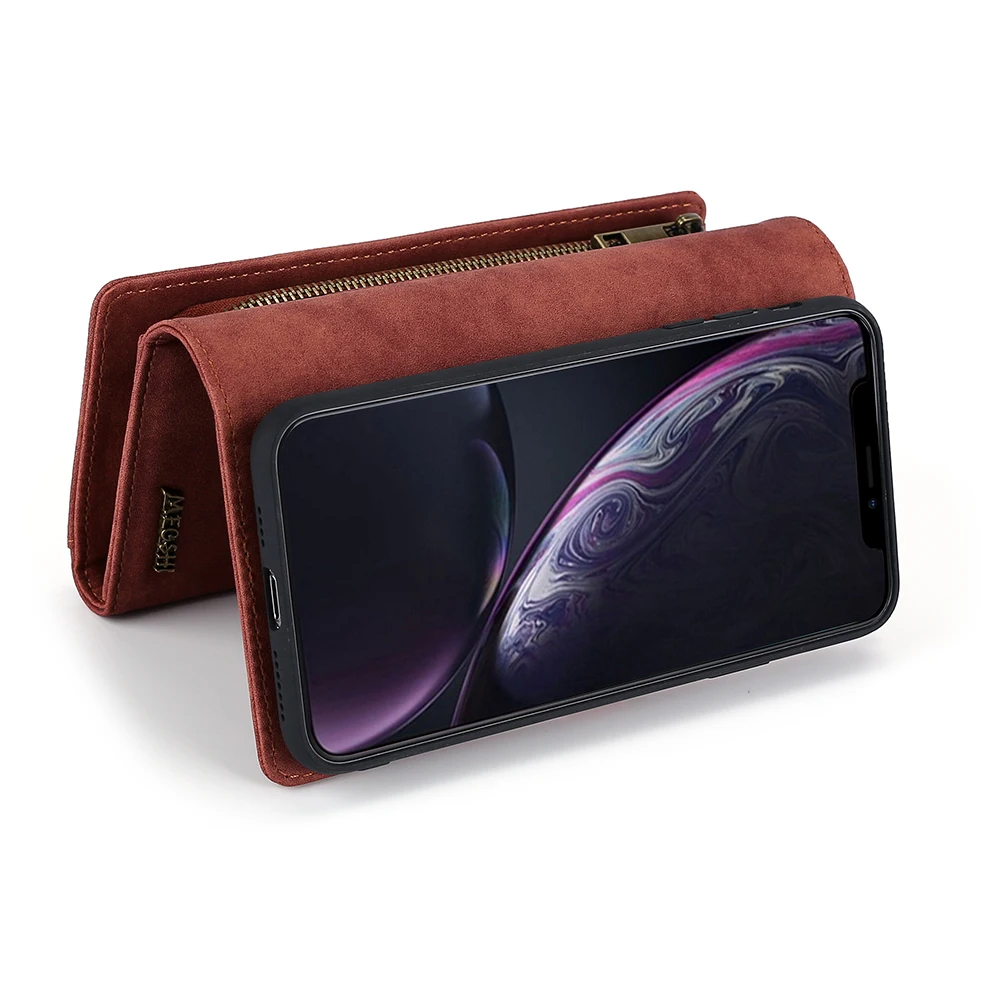 Чехол Кошелек для Huawei Mate 30 pro кожаный кошелек на молнии премиум класса съемный