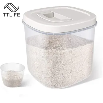 

2020 New Large Sealed Rice PP Storage Box 10 Lbs Transparent Food Container Environmentally Friendly Home Storage Non-toxic