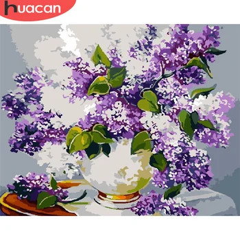

HUACAN Paint By Number Flower Drawing On Canvas Gift DIY Pictures By Numbers Flowers Kits Hand Painted Painting Art Home Decor