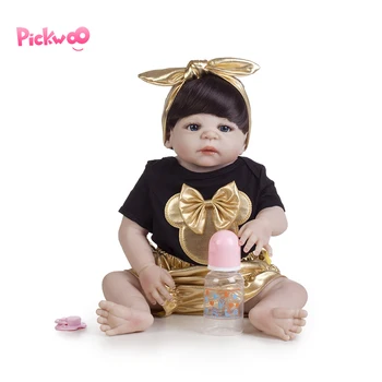 

Pickwoo bebes reborn doll 48cm Baby girl Dolls soft Silicone Boneca Reborn Brinquedos Bonecas children's day gifts toys plamate
